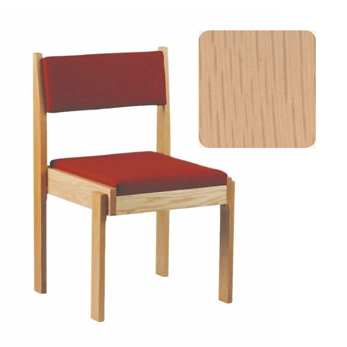 Limed Oak Finish Stacking Wood Upholstered Chair 93C