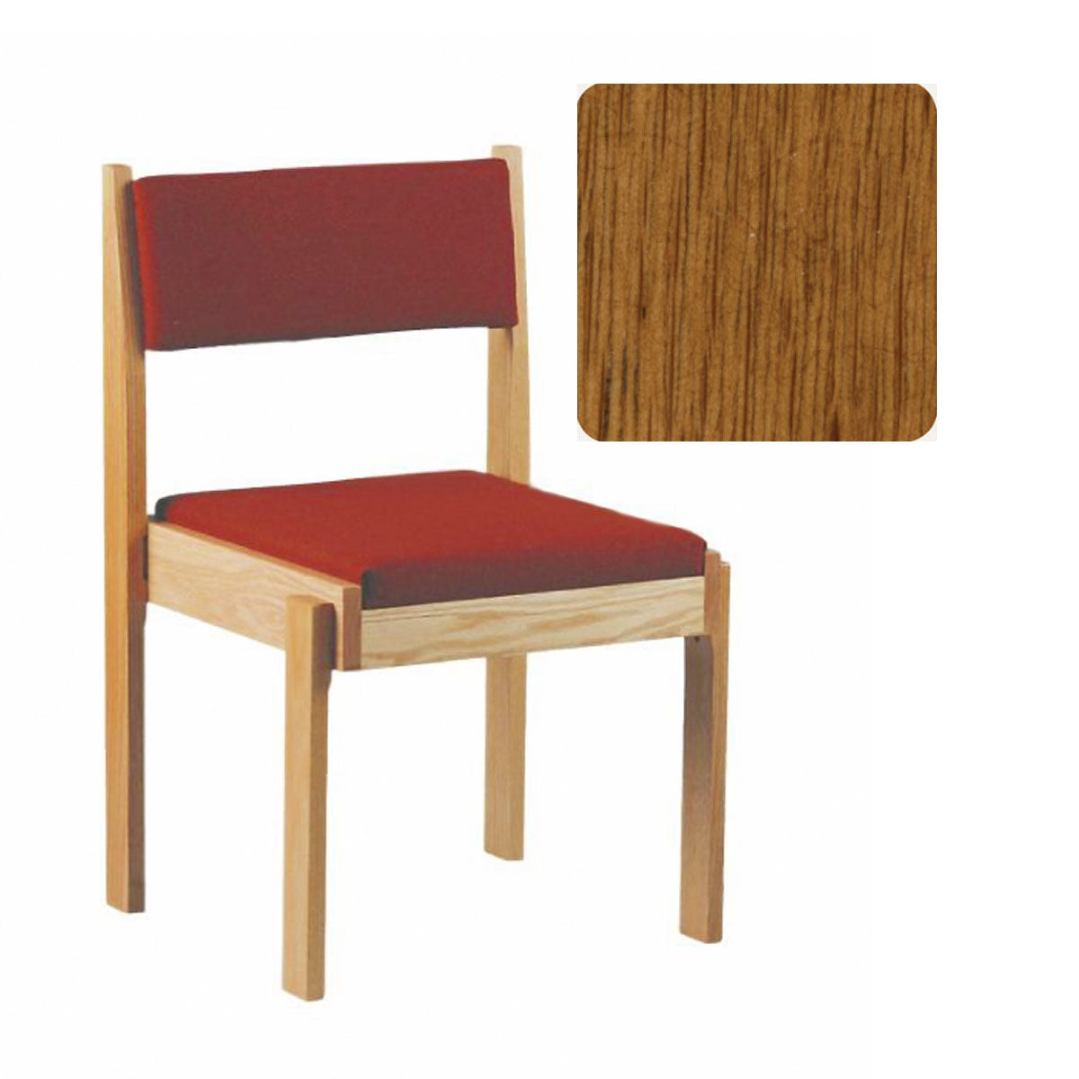 Rosewood Finish Stacking Wood Upholstered Chair 93C
