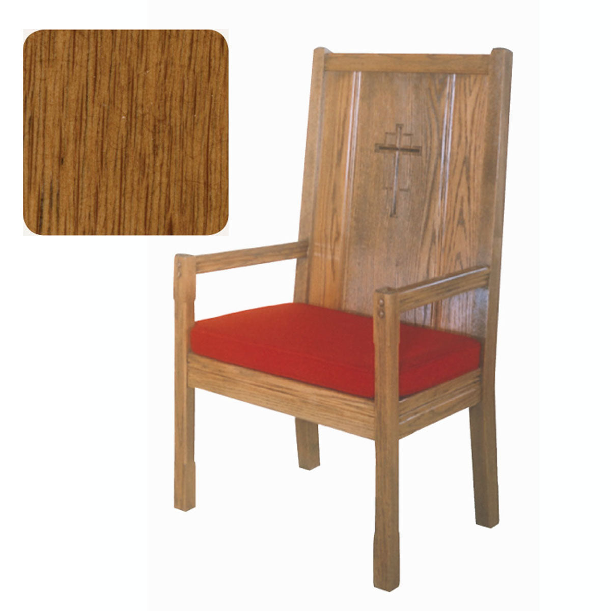 Rosewood Finish High Back Presider Chair with Cushion 65H