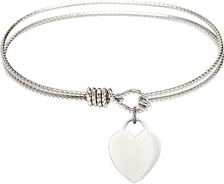 Bangle with Gold Filled Engravable Heart Charm