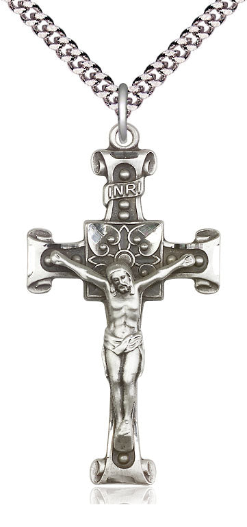 1-3/4 inch Sterling Crucifix for Men 0479SS