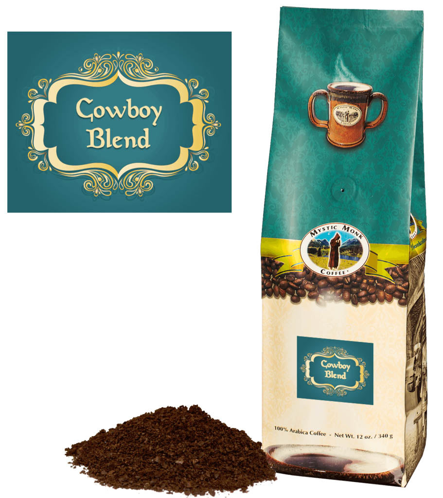 Cowboy Blend Ground Mystic Monk Coffee - 12oz bag
