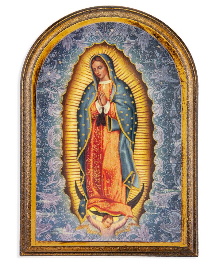 Our Lady of Guadalupe Wood Arched Desk Plaque 2552-268