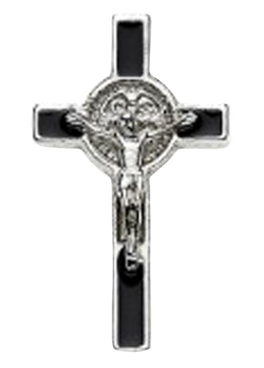 St Benedict Crucifix Black Lapel Pin 32-6076BL