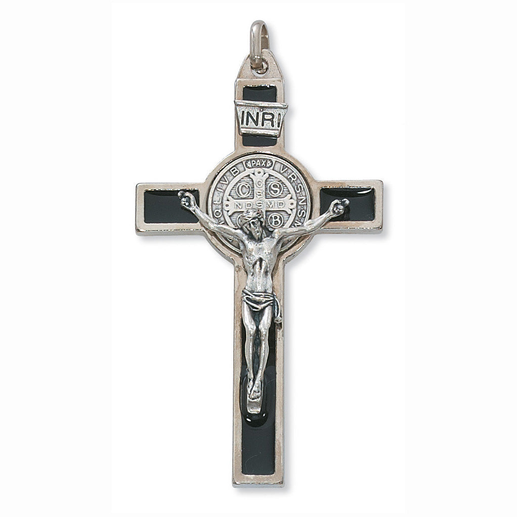 St. Benedict Pocket Crucifix - Black Enameled 119-05