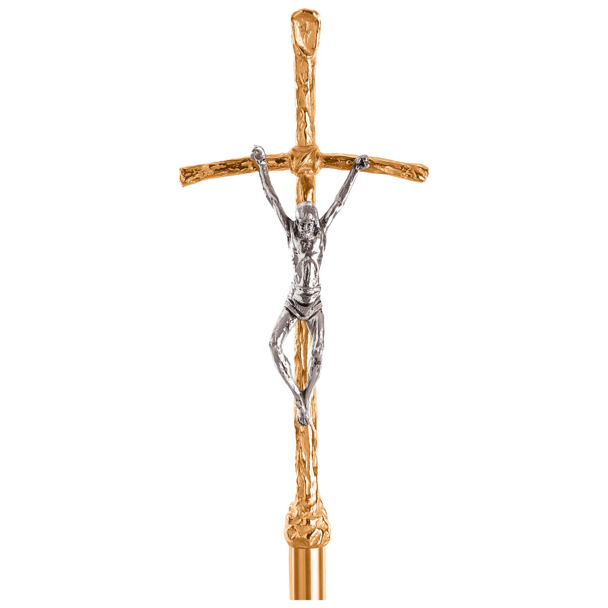 2 tone Papal Processional Crucifix 4545-271