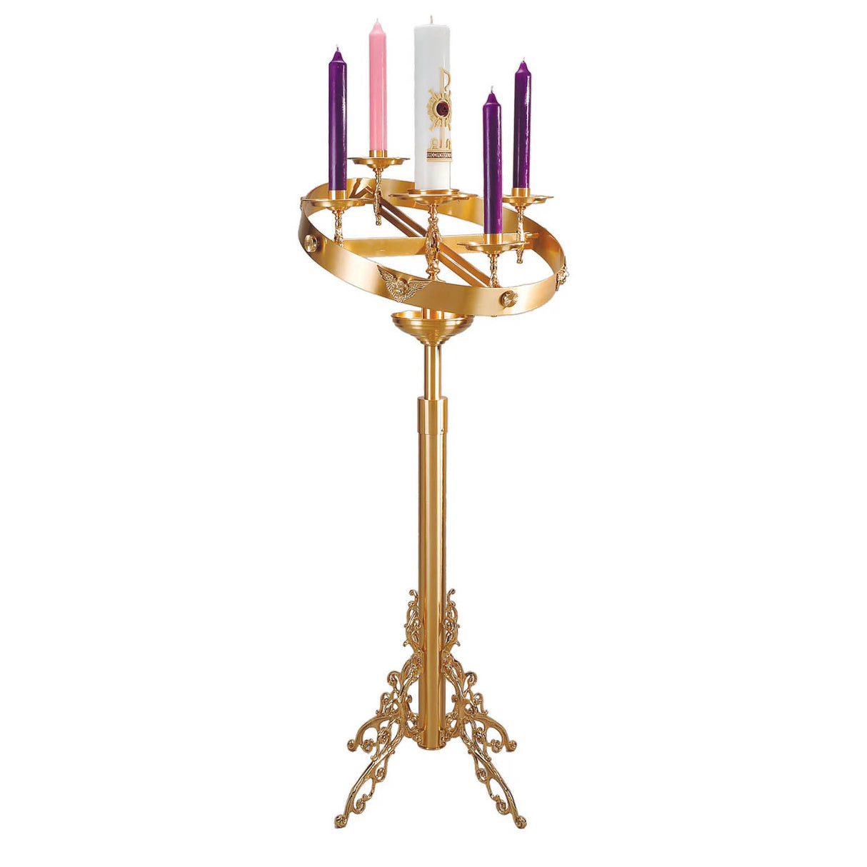 Adjustable Advent Wreath Stand in Bronze no. 51FAW15