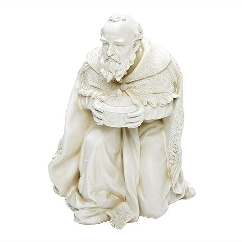 27 inch Scale White Kneeling King Outdoor Figure