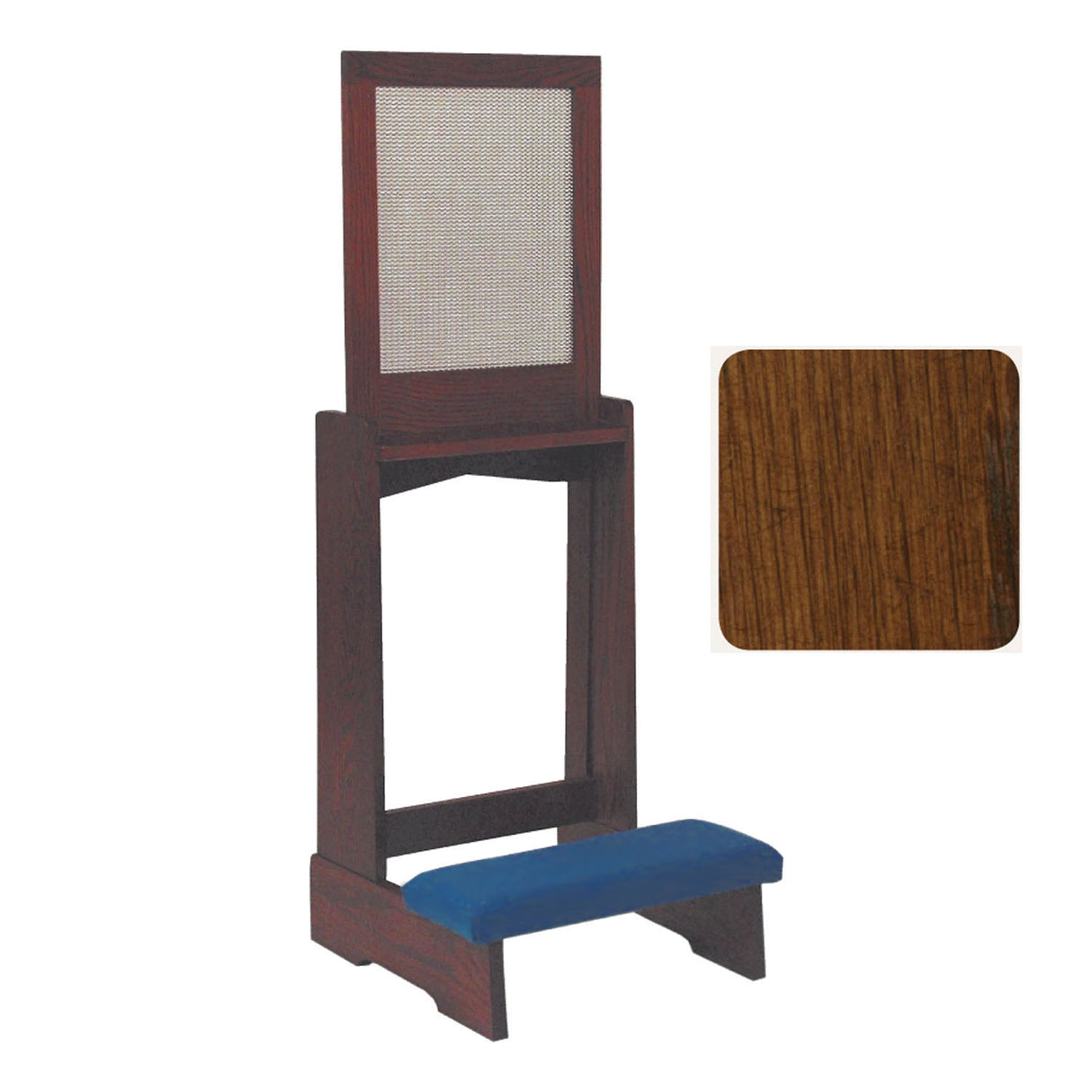 Antique Cherry Confessional Prie Dieu with Aluminum Screen No. 44