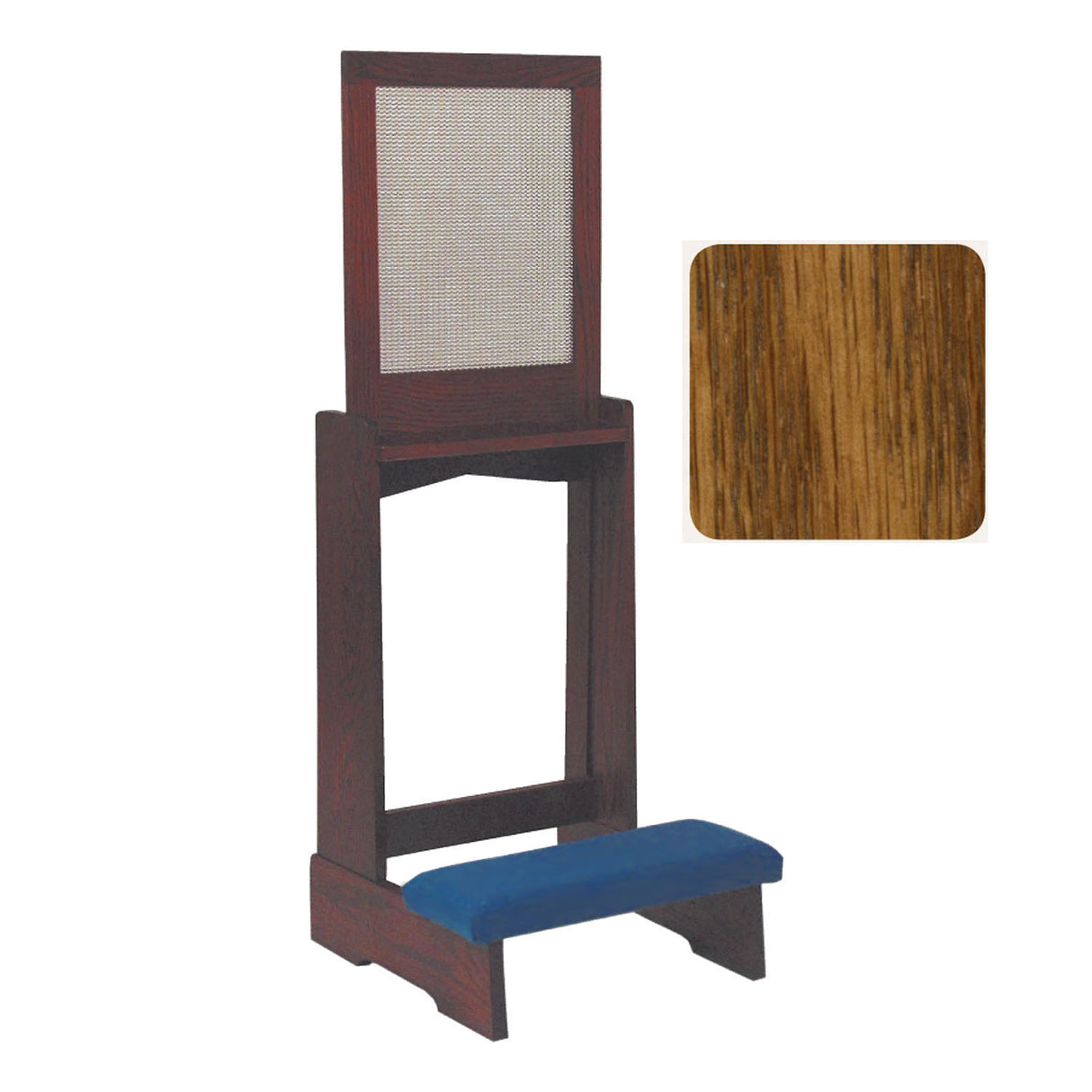 Amber Confessional Prie Dieu with Aluminum Screen No. 44