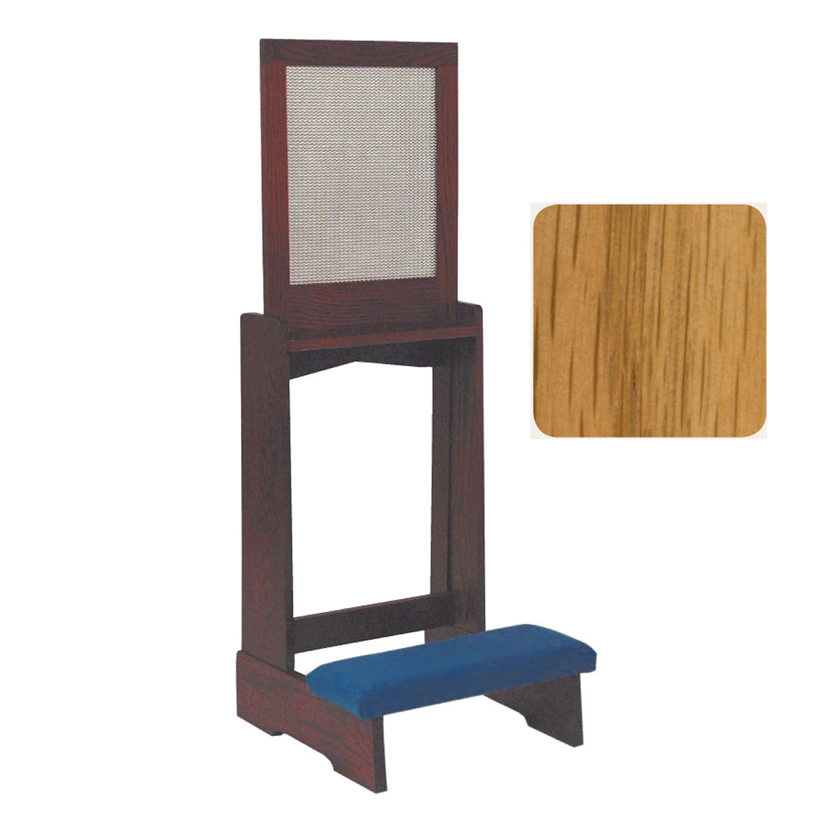 Fruitwood Confessional Prie Dieu with Aluminum Screen No. 44