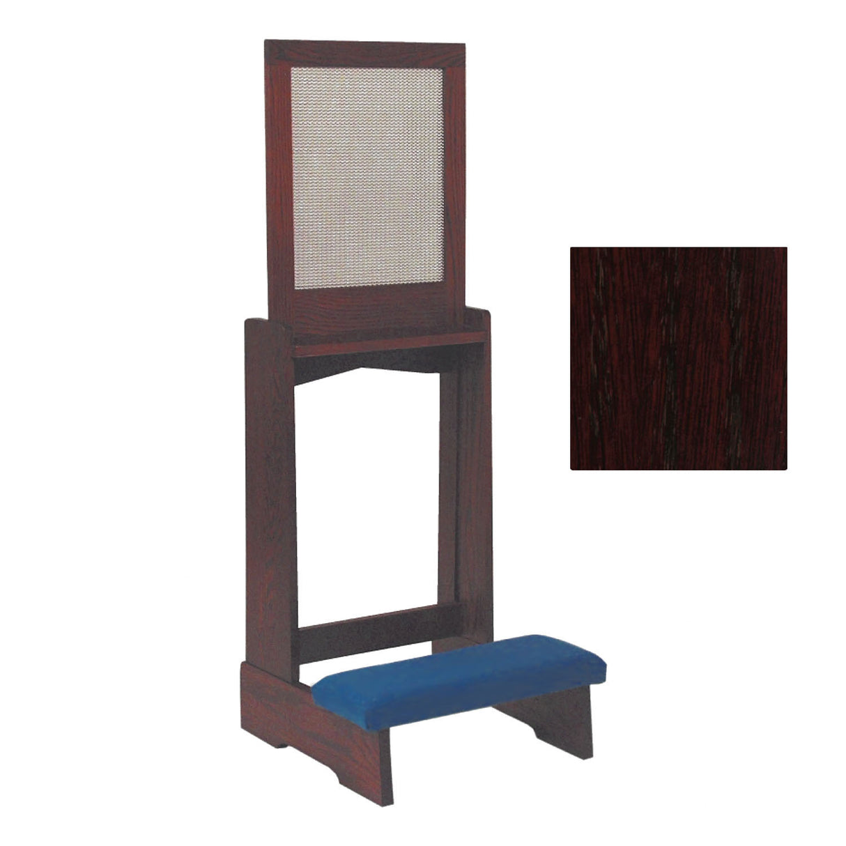 Mahogany Confessional Prie Dieu with Aluminum Screen No. 44