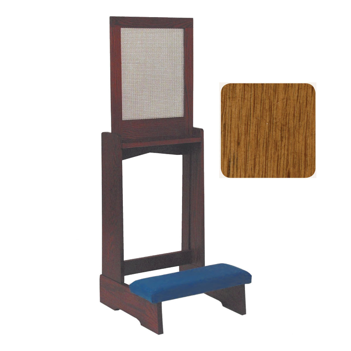 Rosewood Confessional Prie Dieu with Aluminum Screen No. 44