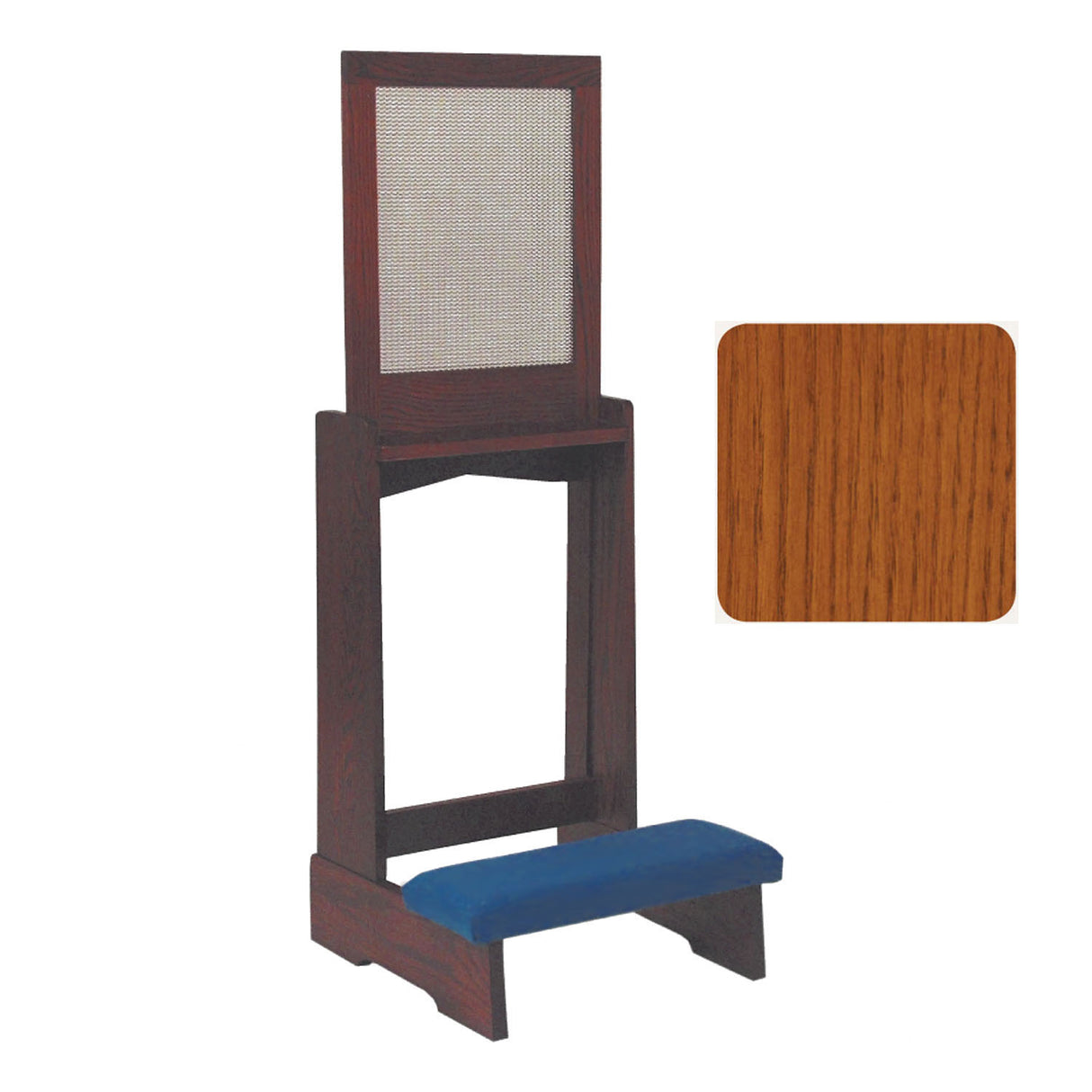 Sunset Finish Confessional Prie Dieu with Aluminum Screen No. 44