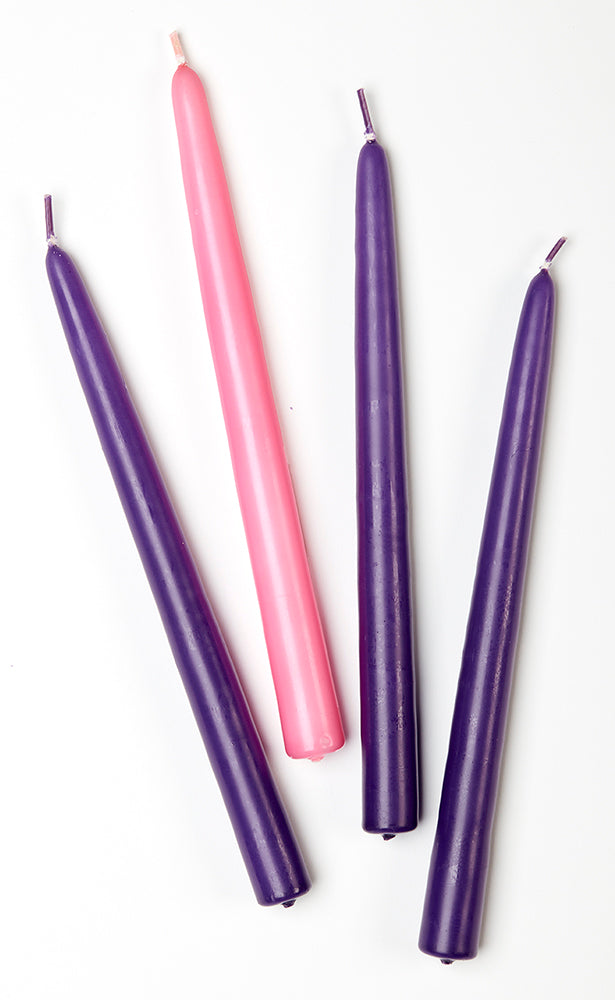 Advent Candle 4 piece Set in Pink and Purple