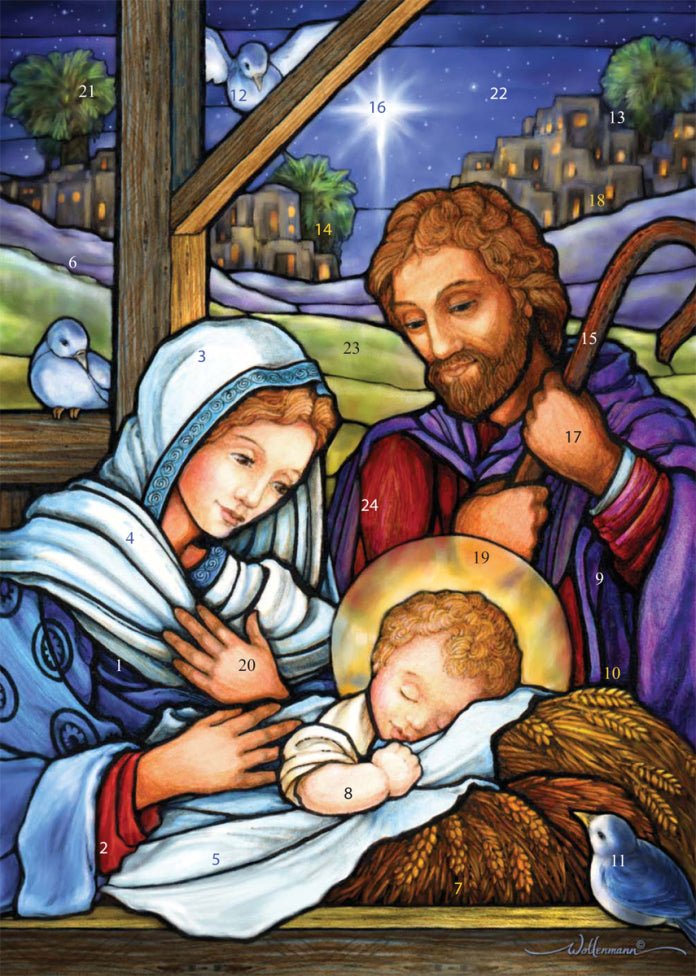 Holy Family Greeting Card Advent Calendar with Envelope