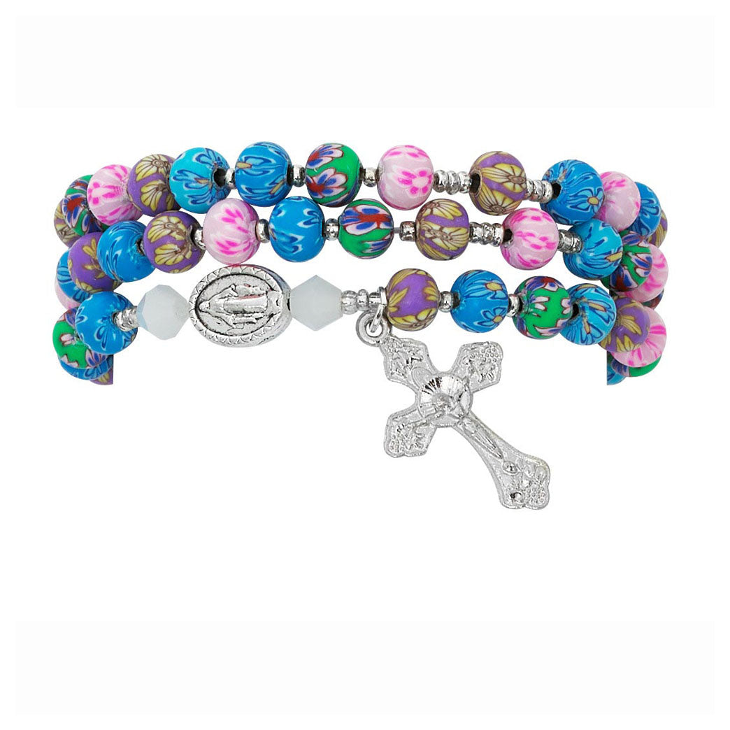 Multi-Color Clay Twistable Rosary Bracelet