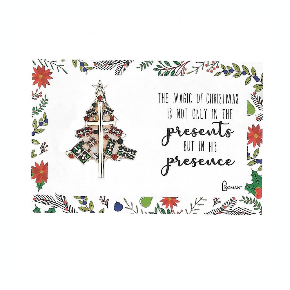 His Presence Christmas Tree and Cross Pin with Gift Card