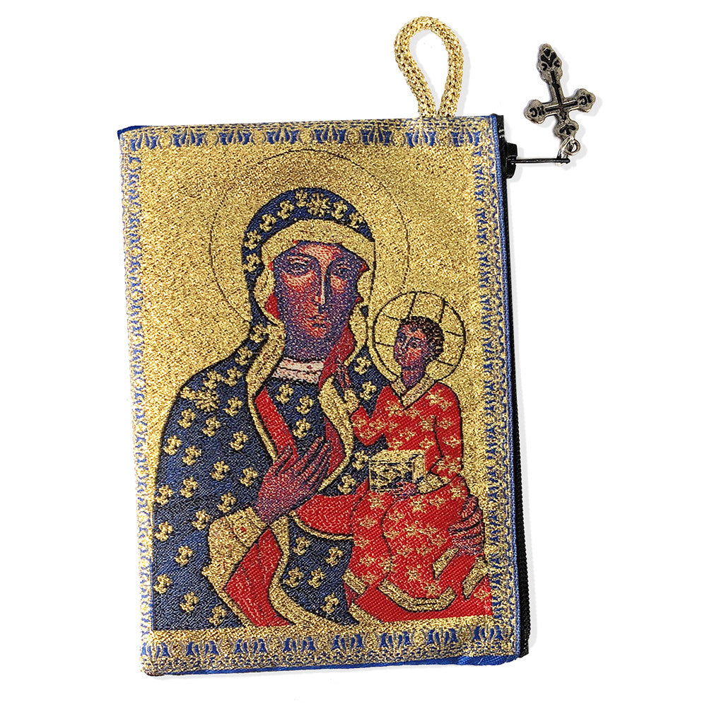 Our Lady of Czestochowa Tapestry Rosary Pouch