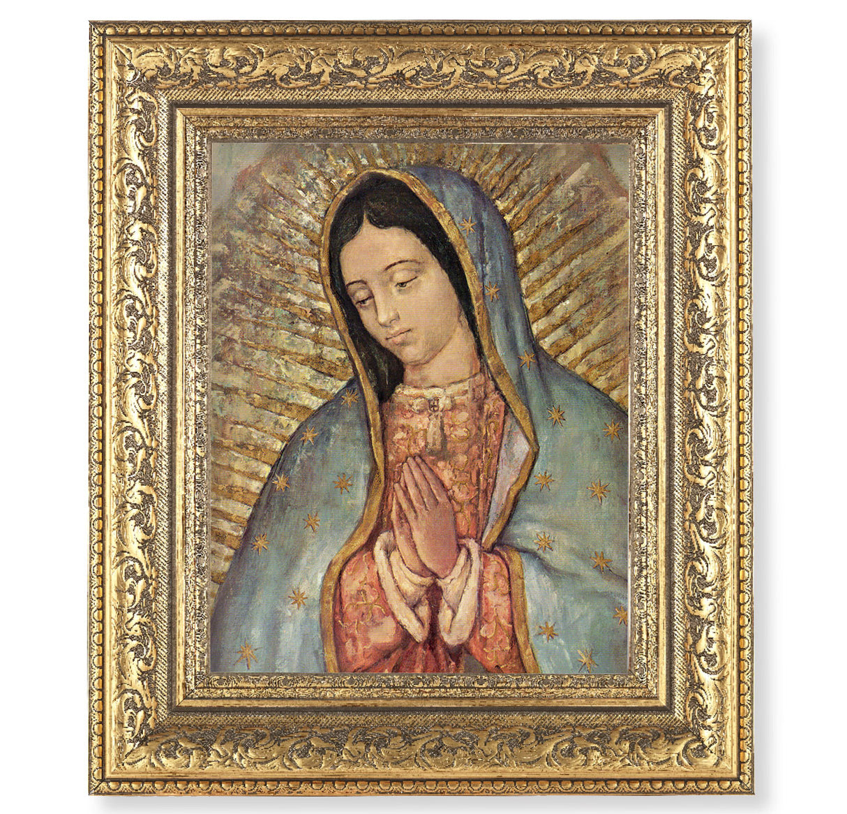 Our Lady of Guadalupe Bust in Gold Ornate Frame 115-217G