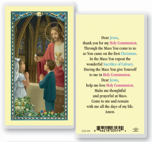 Jesus with Children First Communion Holy Card - no. E24-696