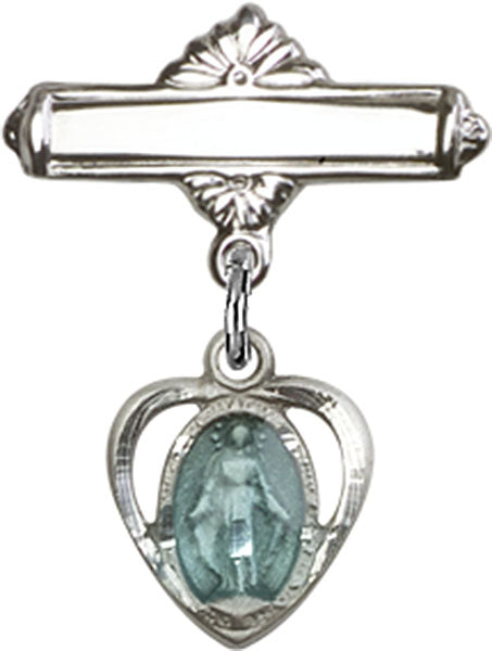 Heart Miraculous Blue Epoxy Badge for Infants