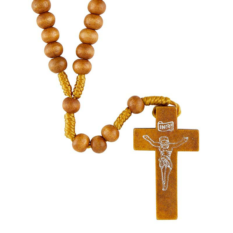 Budget Priced Light Wood Cord Rosary