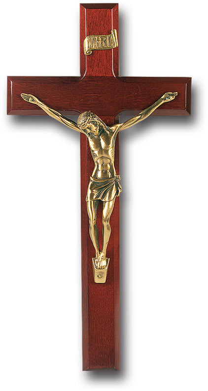 12 inch Traditional Wall Crucifix in Cherry 23M-12R1