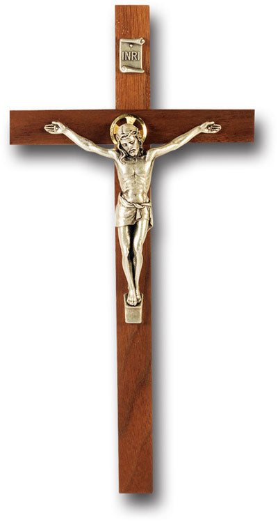 9 inch Walnut Wall Crucifix for the Home 42A9W2