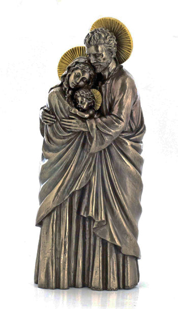 Standing Holy Family Bronze Statue 10 inches