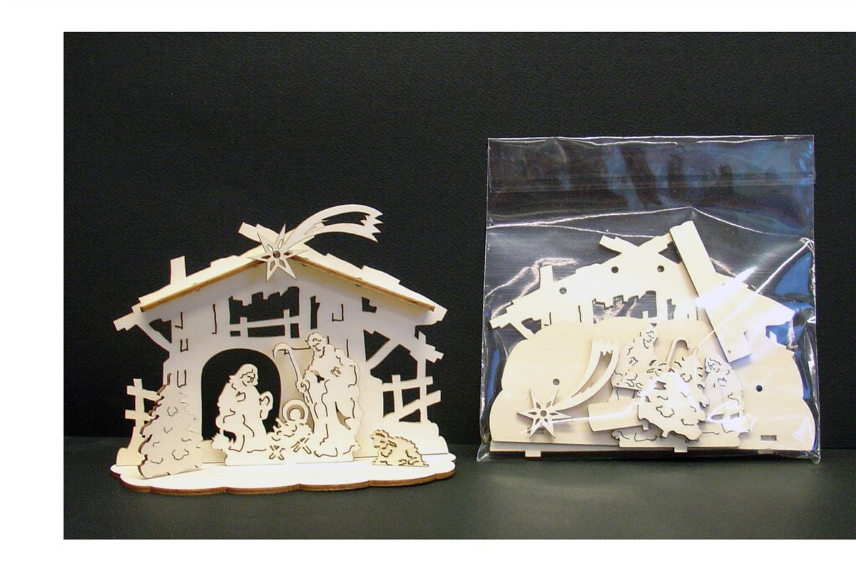 Laser cut Small Wood Nativity - 3 inches