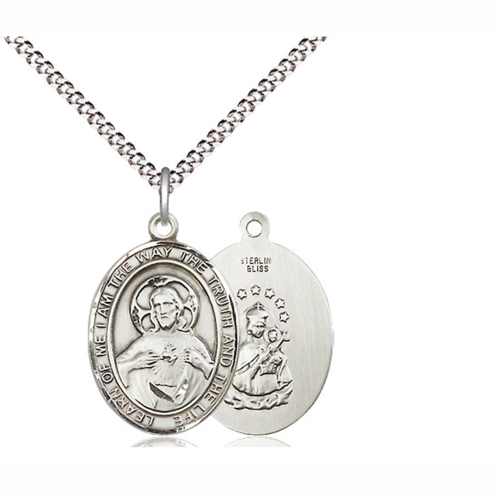 Sterling Silver Scapular Medel 18 inch chain 8098SS/18S