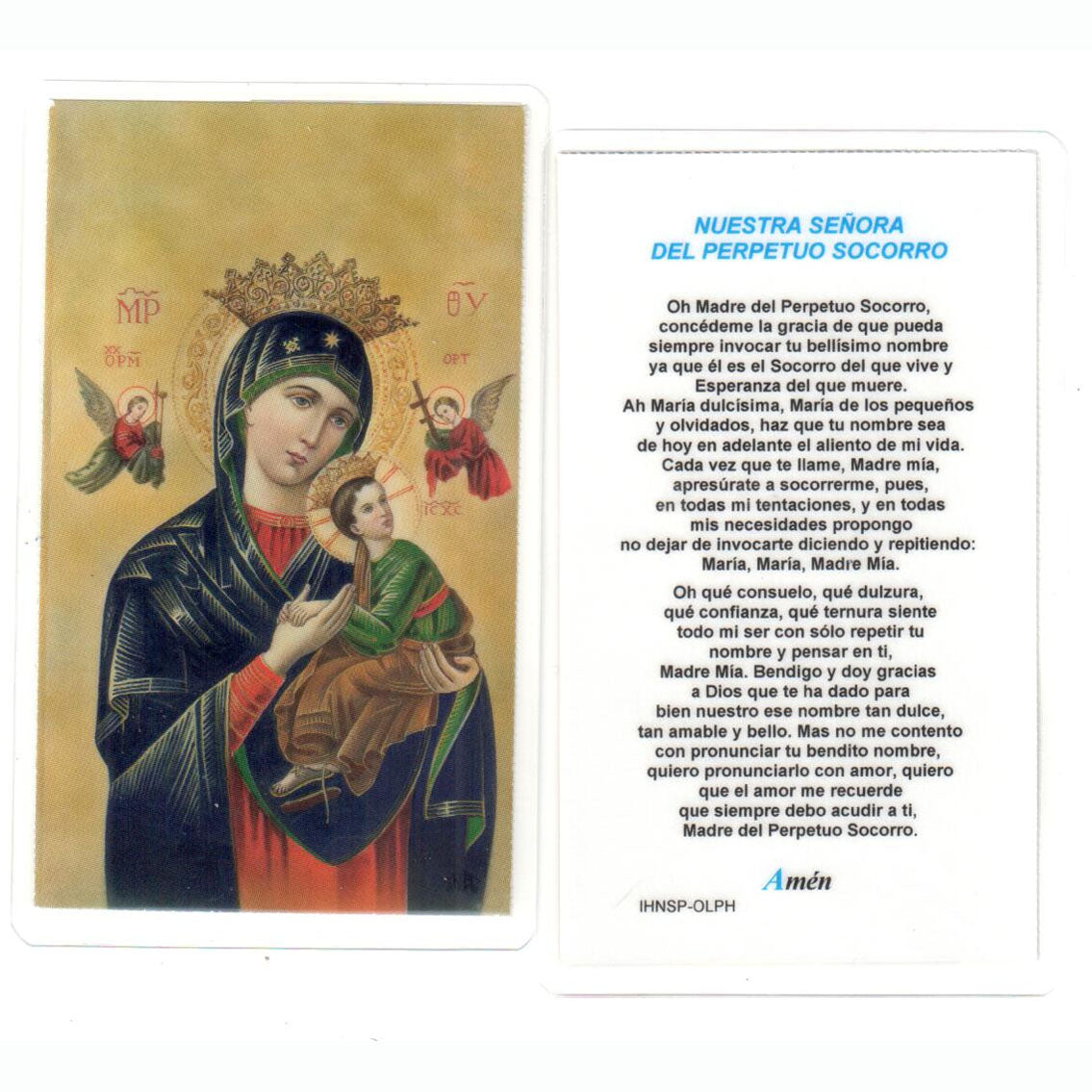 Tarjeta Santa para Nuestra Señora del Perpetuo Socorro - Laminated