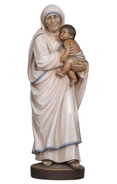 Mother Teresa Wood Statue Full Color