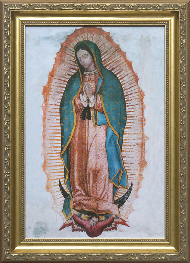 Our Lady of Guadalupe Gold Framed Print - 12x18 inch print