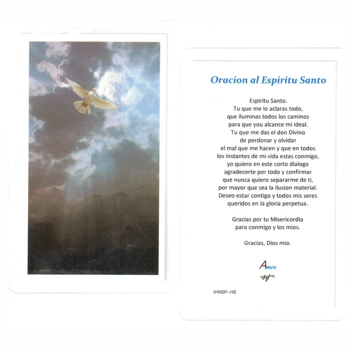 Tarjeta Santa del Espíritu Santo