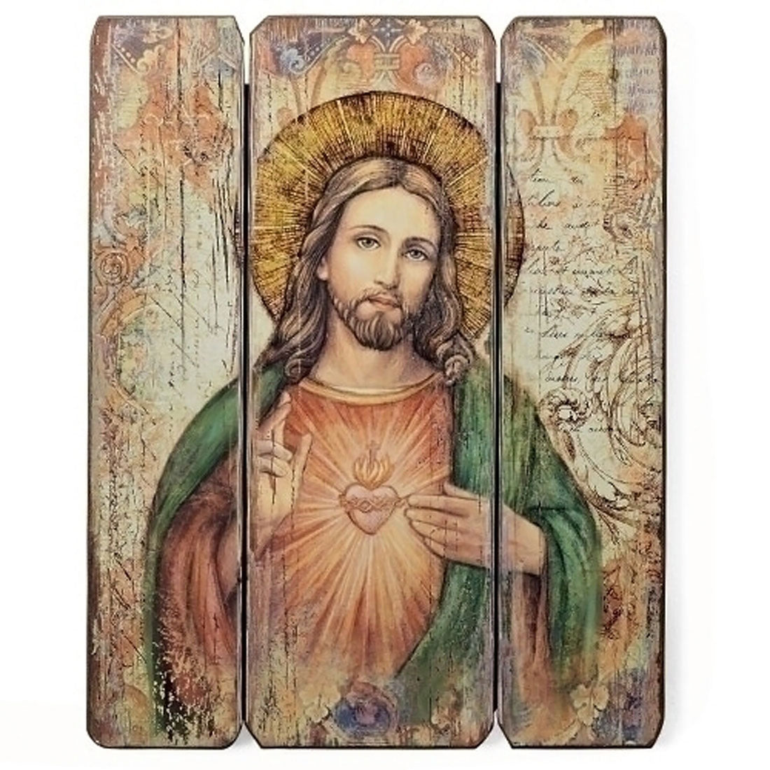 Sacred Heart of Jesus Wood Wall Panel no. 69918