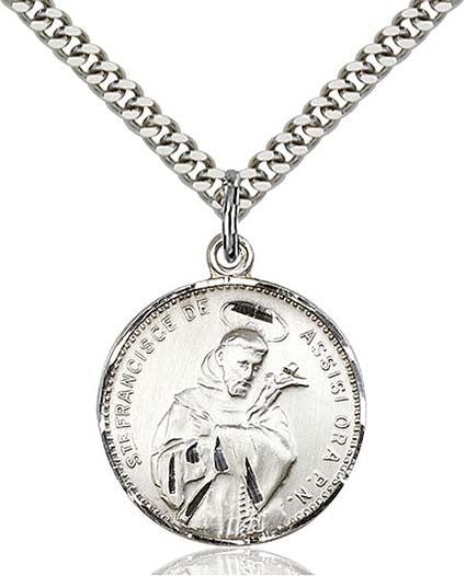 Sterling Silver St. Francis of Assisi Pendant 0101SS/24S