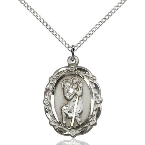 Sterling SIlver St Christopher Medal 4146CSS