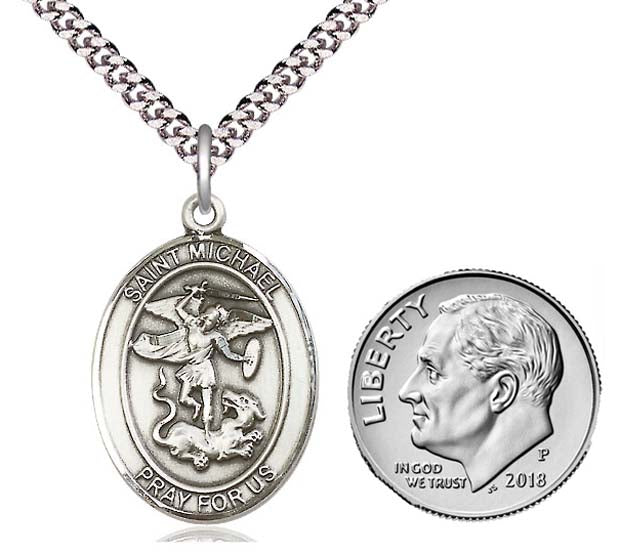 St. Michael the Archangel Sterling Silver Medal 8076SS/18S