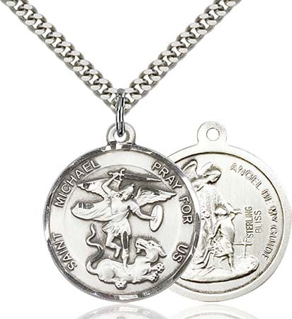 St. Michael Sterling Silver Medal 0342SS/24S