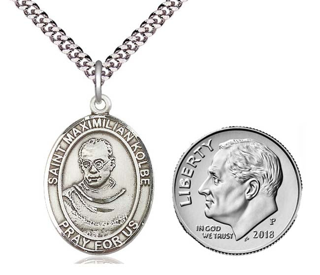 St. Maximilian Kolbe Sterling Silver Medal 8073SS/18S