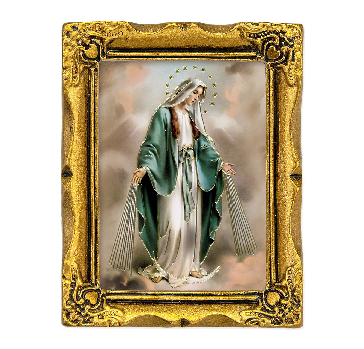 Petite 3x2 inch Our Lady of Grace Gold Framed Print