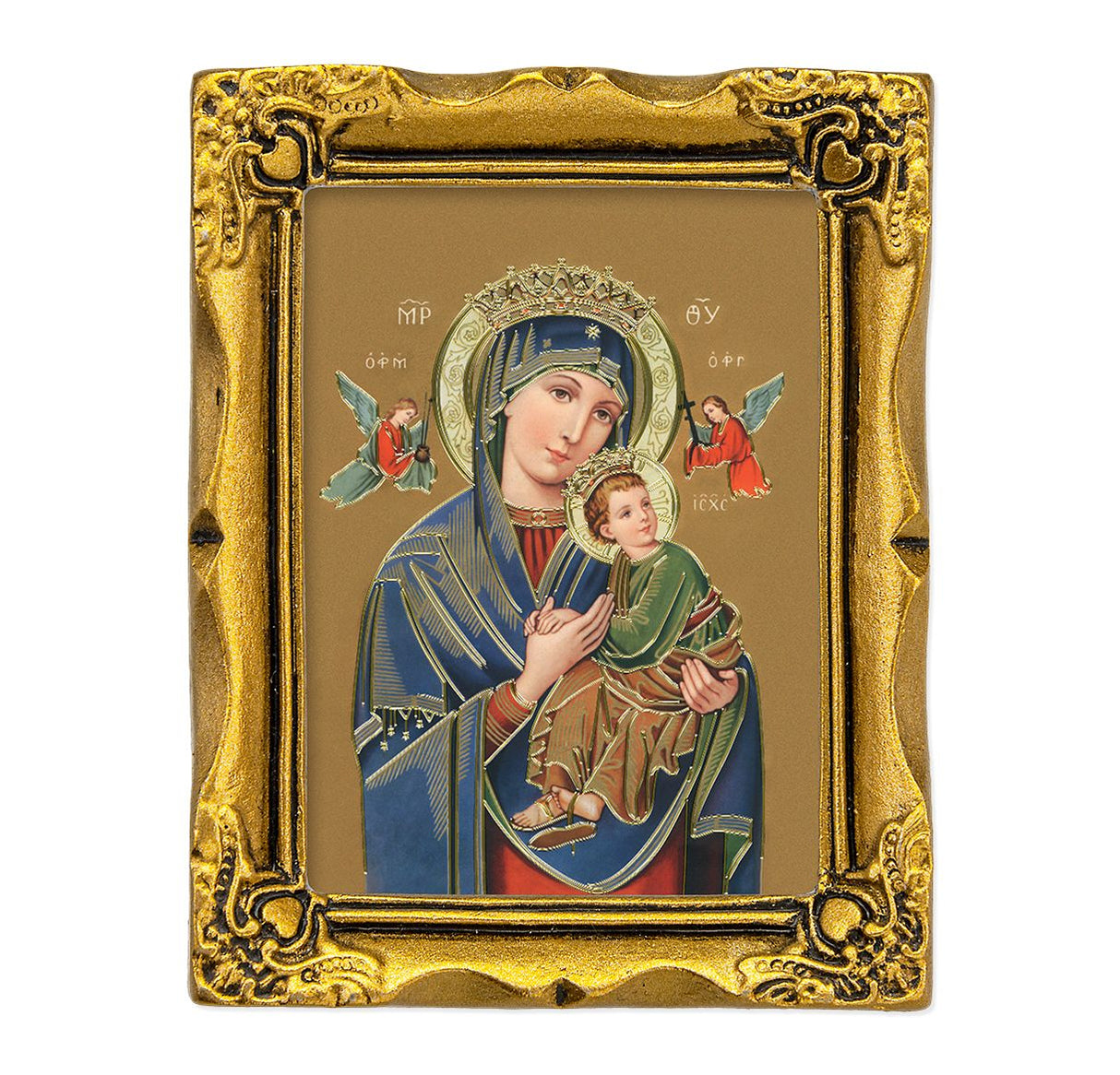 Petite 3x2 inch Our Lady of Perpetual Help in Gold Framed