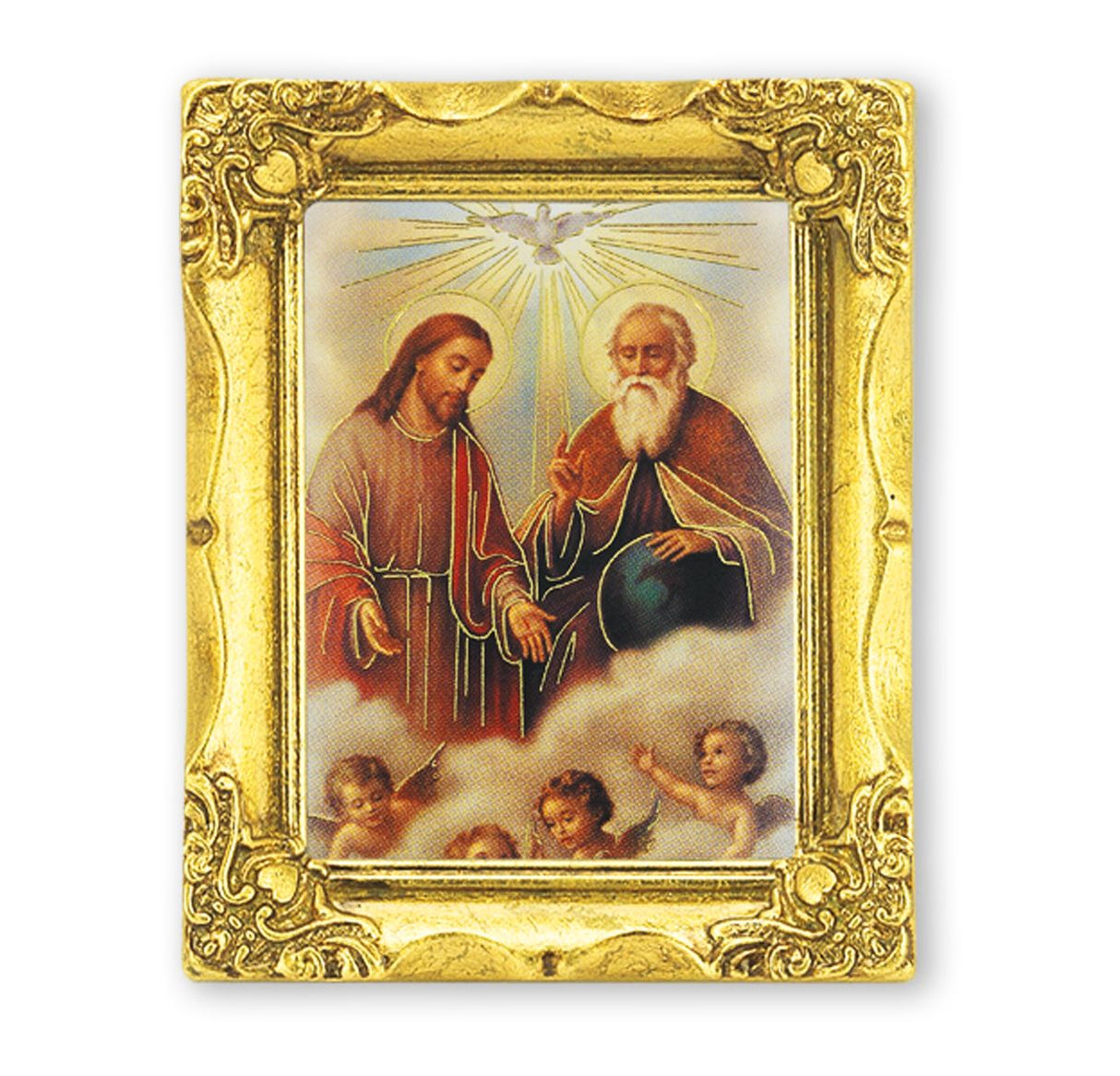 Petite 3x2 inch Holy Trinity in Gold Frame
