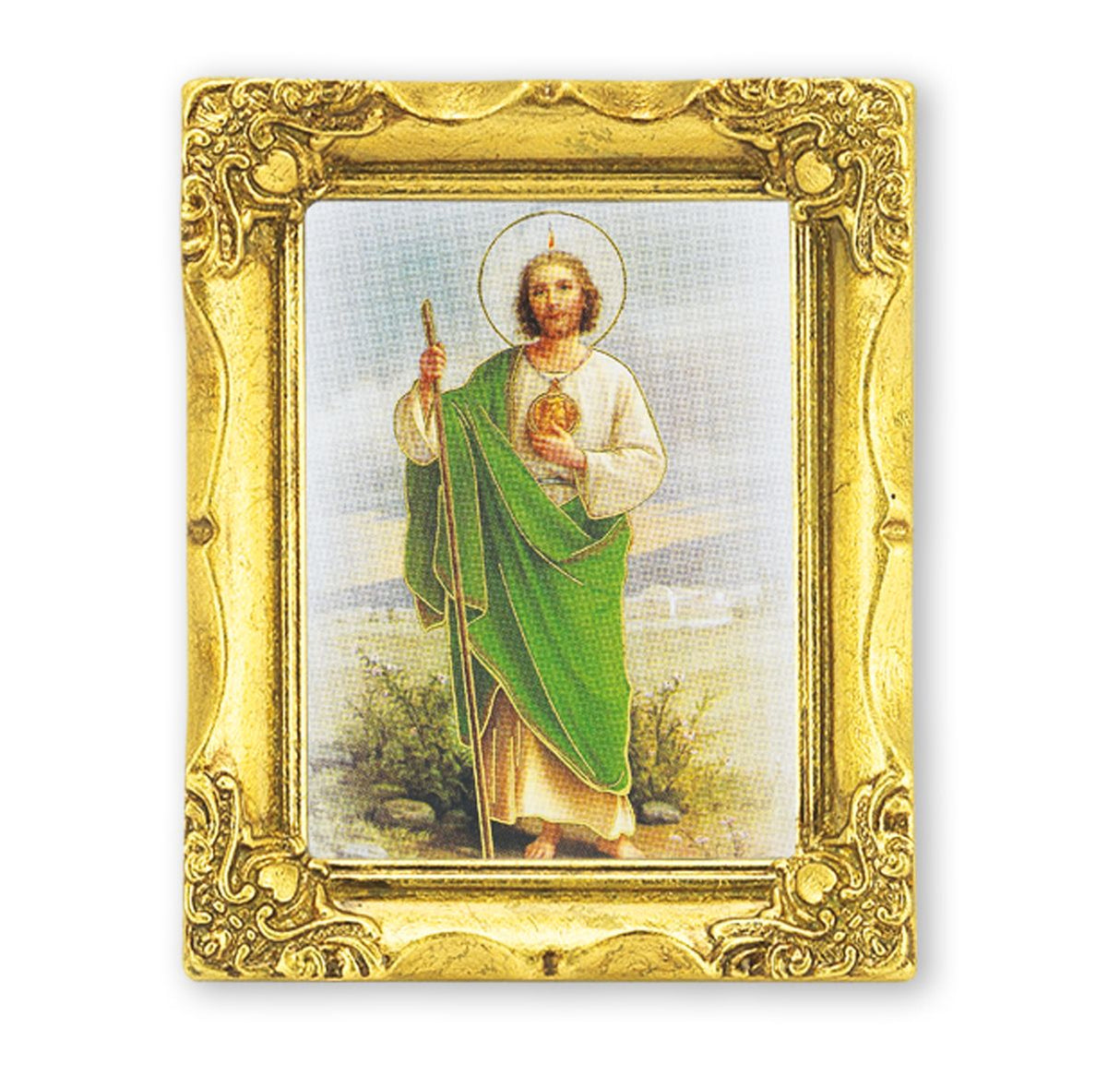 Petite 3x2 inch St Jude in Gold Frame