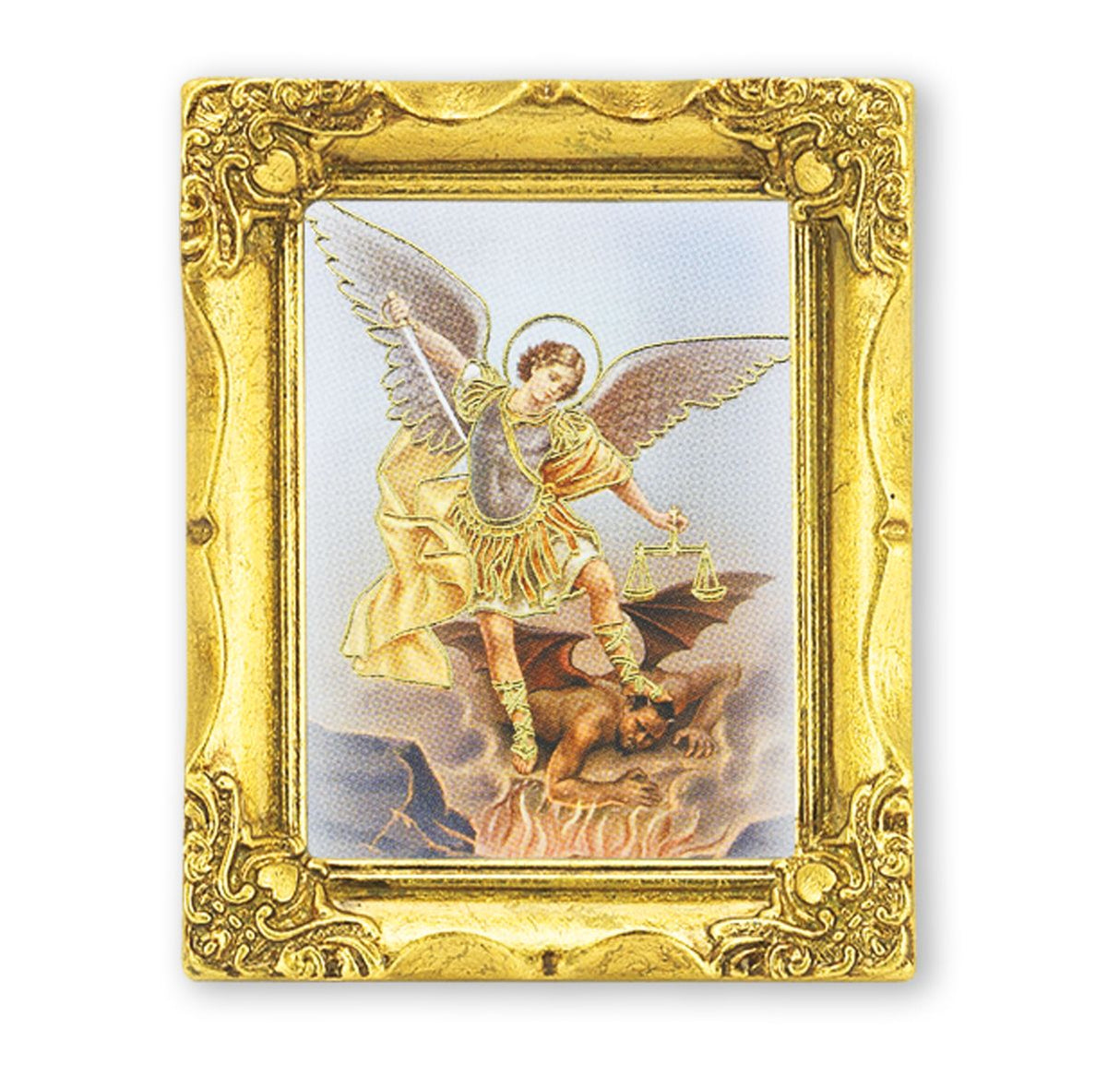 Petite 3x2 inch St Michael in Gold Frame