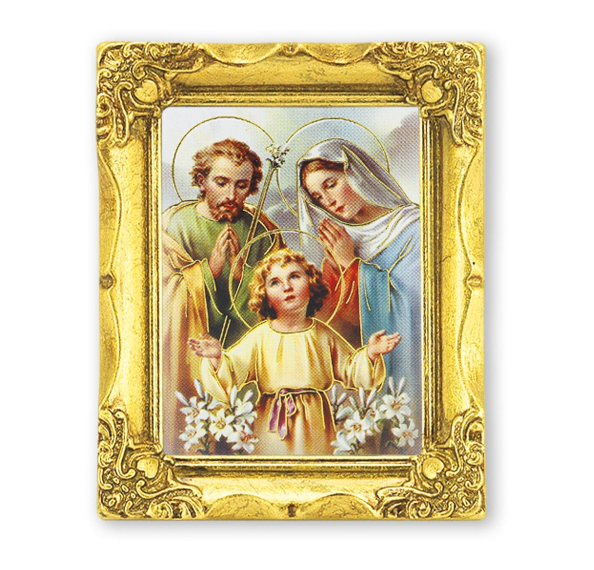 Petite 3x2 inch Holy Family in Gold Frame