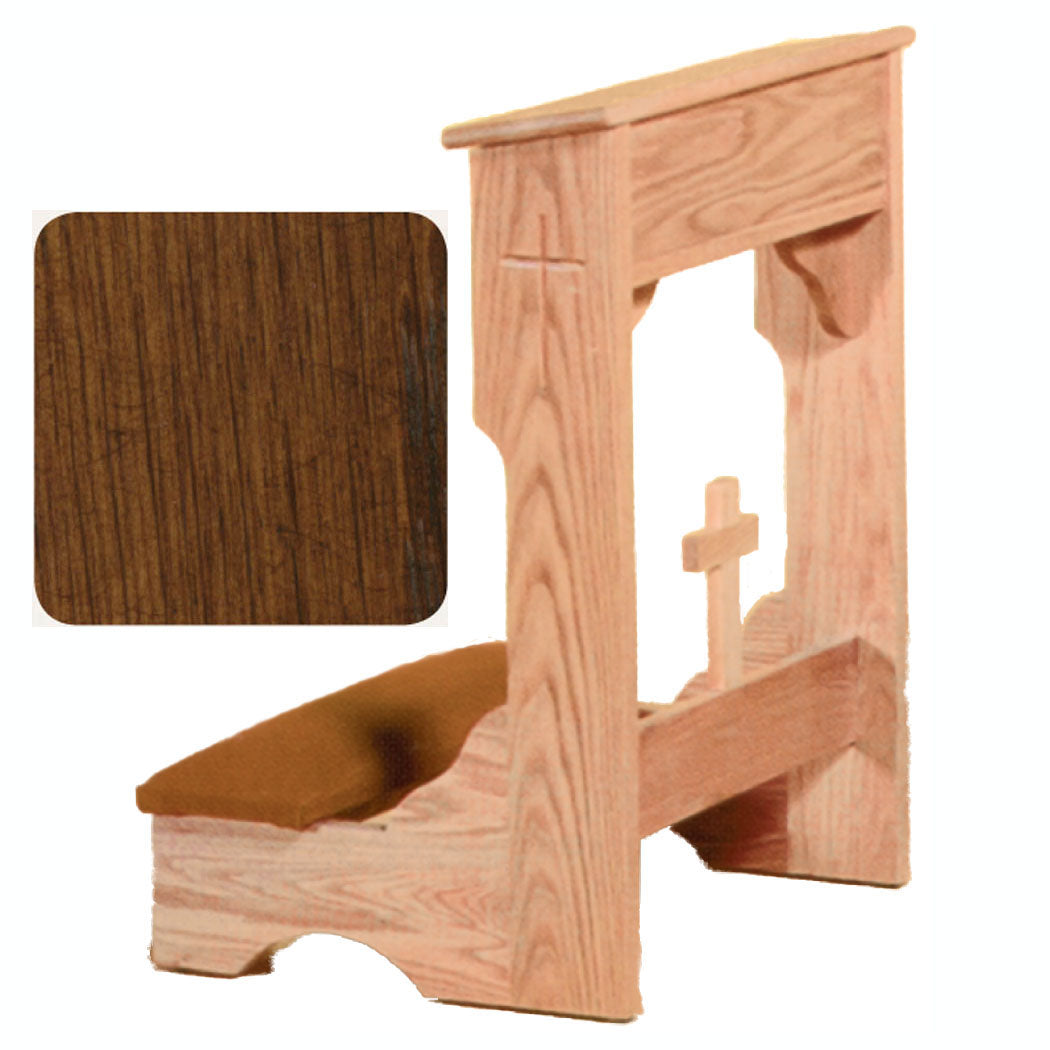 Antique Cherry Padded Kneeler with Shelf W2122