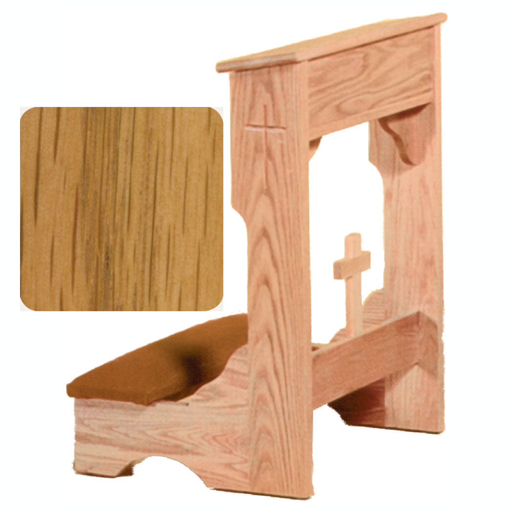 Fruitwood Finish Padded Kneeler with Shelf W2122